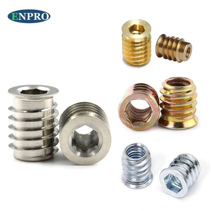 Hex Socket Furniture M8 Thread Insert Nut with Zinc Alloy